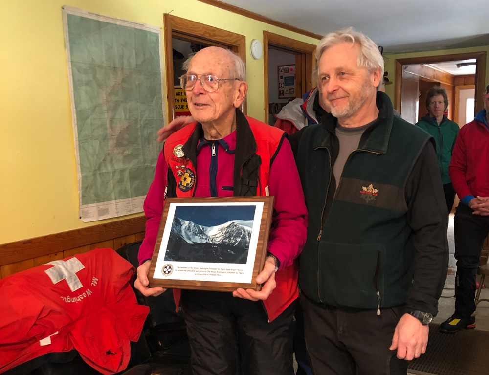 Roger Damon, accepting his Swampy Paris plaque.